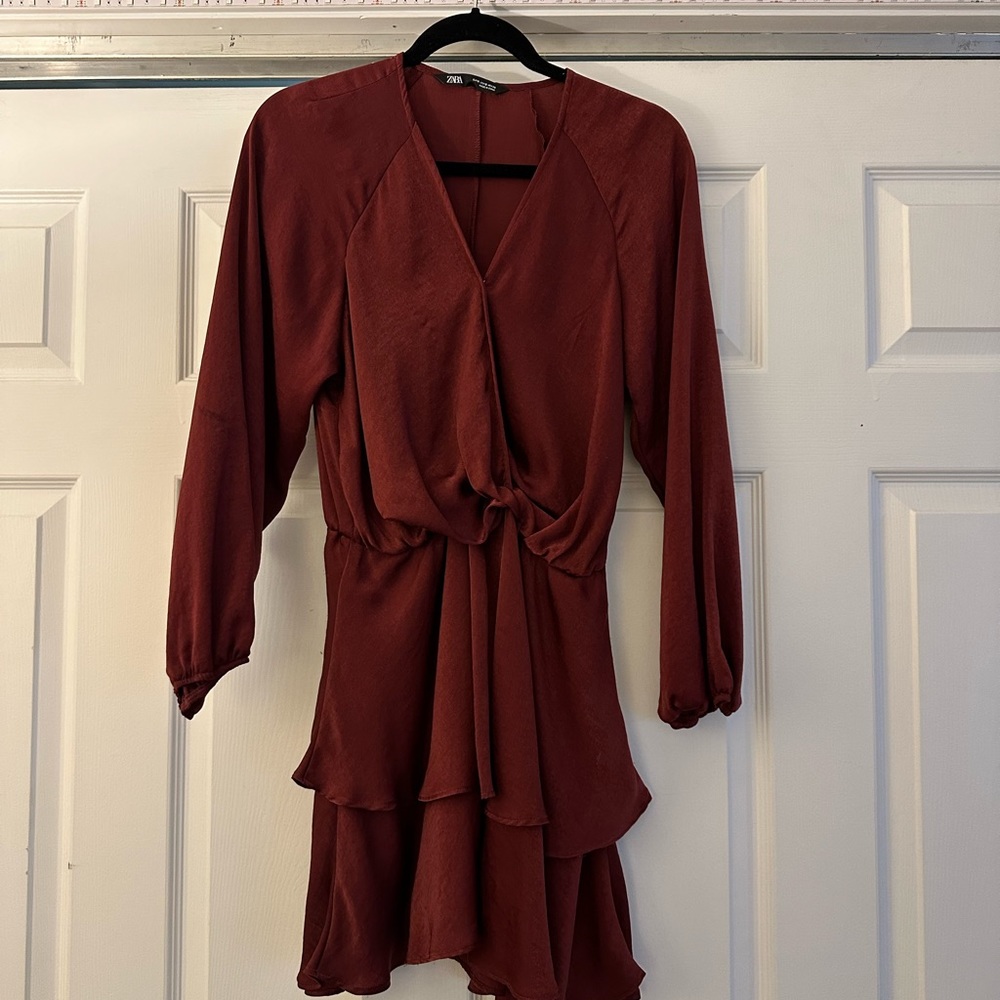 Red long sleeve dress